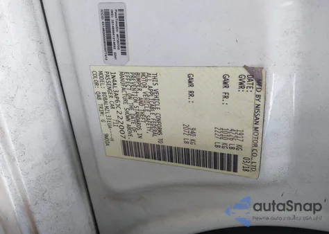 2018 Nissan Altima 2.5 Sv z USA, uszkodzony, nr VIN 1N4AL3AP6JC222007